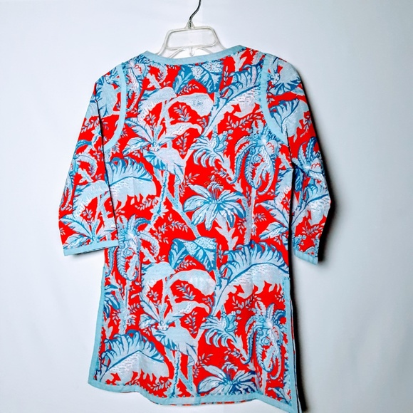 GRETCHEN SCOTT NWT WOMENS TUNIC TOP SMALL Red Blue - Picture 4 of 8